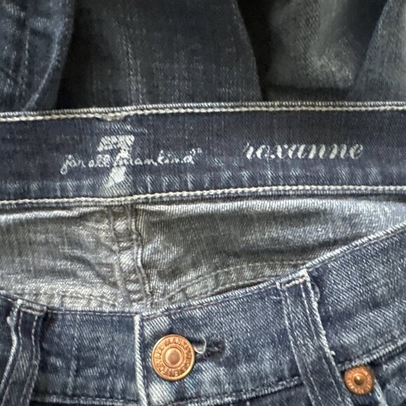 7 For All Mankind Roxanne Women's Jeans Size 25 medium wash 33 inseam - Picture 10 of 12